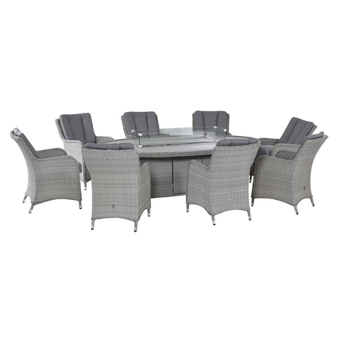 Maze Ascot 8 Seat Dining Set with Fire Pit