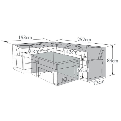 Maze Outdoor Cover for Kingston Corner Set with Rising Table