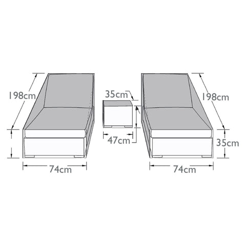 Maze Outdoor Cover for Sunlounger Set