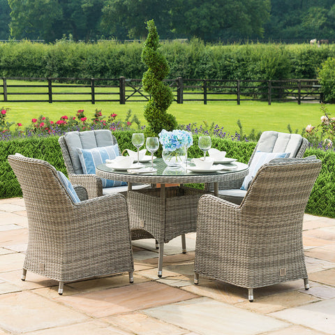 Maze Oxford 4 Seat Round Dining Set with Venice Chairs