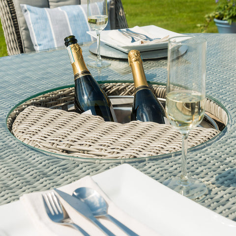 Maze Oxford 6 Seat Round Ice Bucket Dining Set with Heritage Chairs and Lazy Susan