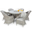 Maze Oxford 6 Seat Round Ice Bucket Dining Set with Heritage Chairs and Lazy Susan