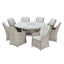 Maze Oxford 8 Seat Round Ice Bucket Dining Set with Venice Chairs and Lazy Susan