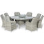 Maze Oxford 8 Seat Round Fire Pit Dining Set with Venice Chairs and Lazy Susan