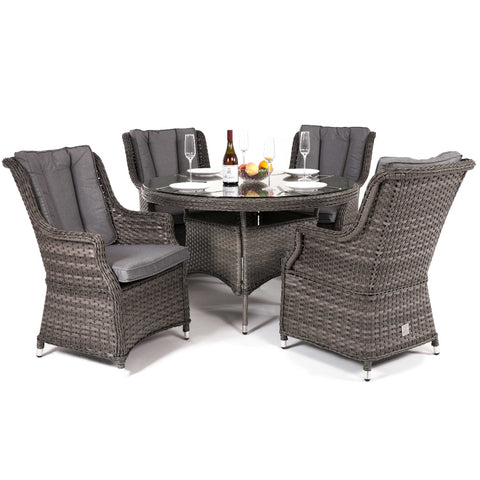 Maze Victoria 4 Seat Round Dining Set