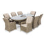 Maze Winchester 8 Seat Oval Ice Bucket Dining Set with Venice Chairs and Lazy Susan