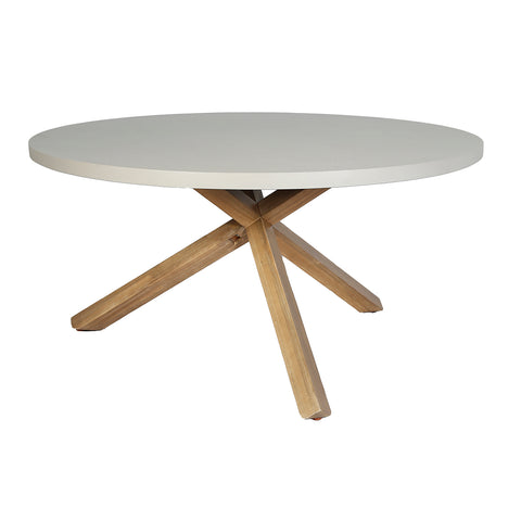 Maze Martinique 6 Seat Round Dining Set With Concrete Top - 150cm Table