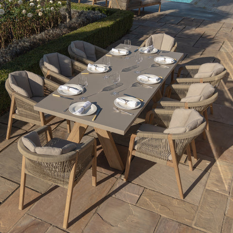 Maze Martinique 8 Seat Rectangular Dining Set With Concrete Top - 230cm