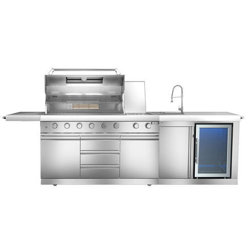 Maze Maze Linear Outdoor Kitchen With Sink & Single Fridge