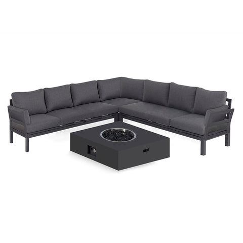 Maze Oslo Large Corner Group with Square Gas Fire Pit Table