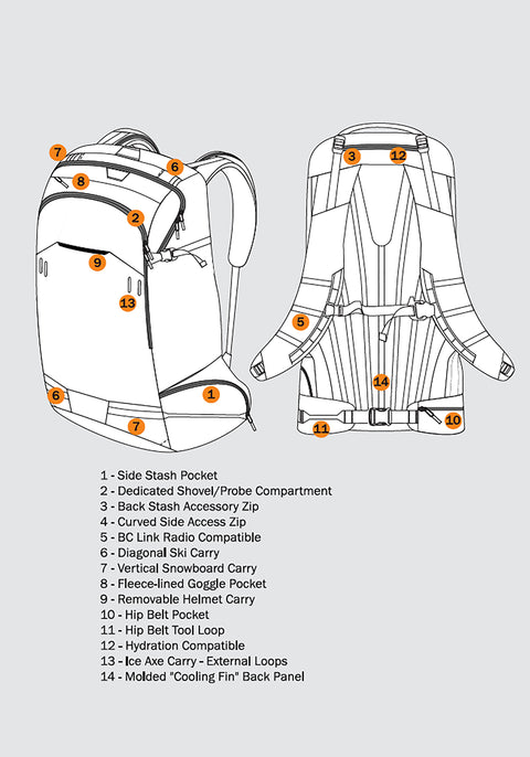 BCA - Stash Pro 22 - Ski & Snowboard Backpack