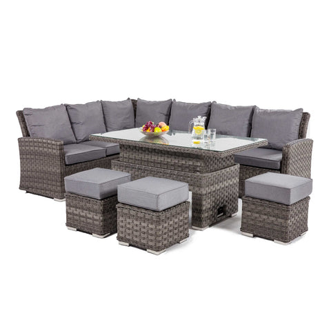 Maze Victoria Rectangular Corner Dining Set with Rising Table