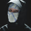 Howl Arcade Facemask in White/Blue – worn