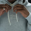 Howl DWR Logo Hoodie in Heather Grey – detail