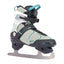 K2 Alexis BOA Figure Blade Women's Ice Skates 2027 in Grey / Blue – three-quarter view