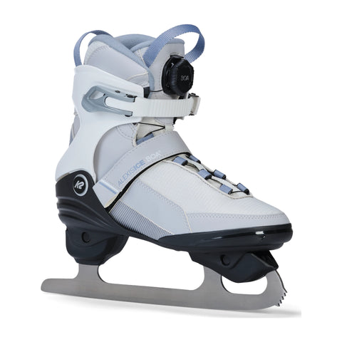 K2 Alexis BOA Figure Blade Women's Ice Skates 2027 in Light Grey – three-quarter view