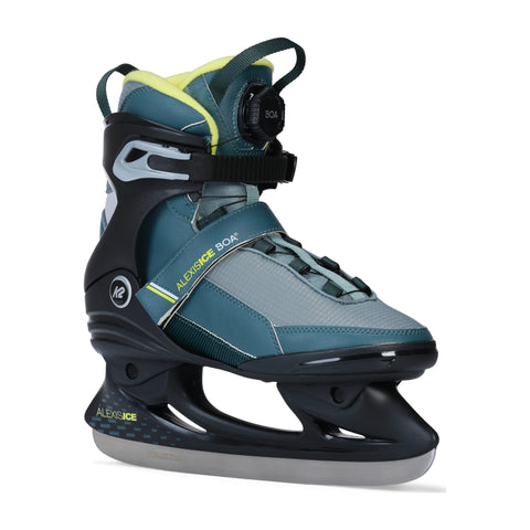 K2 Alexis BOA Women's Ice Skates 2027 in Teal – three-quarter view