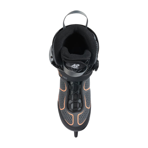 K2 Alexis Pro Women's Ice Skates 2027 in Black / Coral – rear view