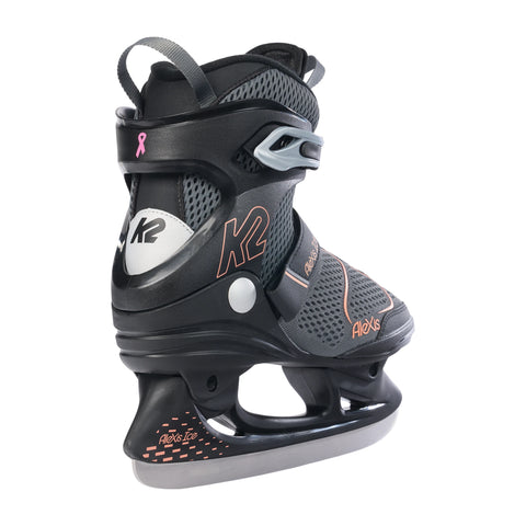 K2 Alexis Pro Women's Ice Skates 2027 in Black / Coral – three-quarter view