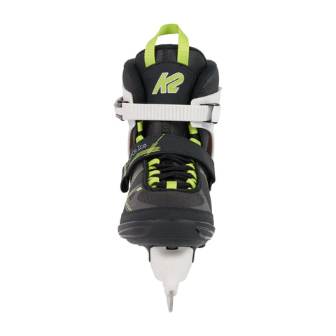 K2 Alexis Women's Ice Skates 2027 in Grey / Green – rear view