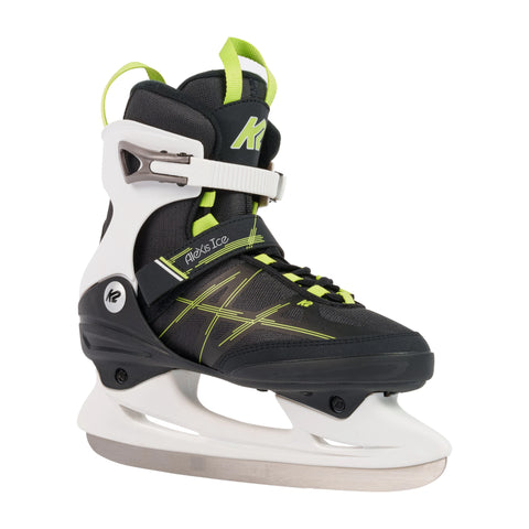 K2 Alexis Women's Ice Skates 2027 in Grey / Green – three-quarter view
