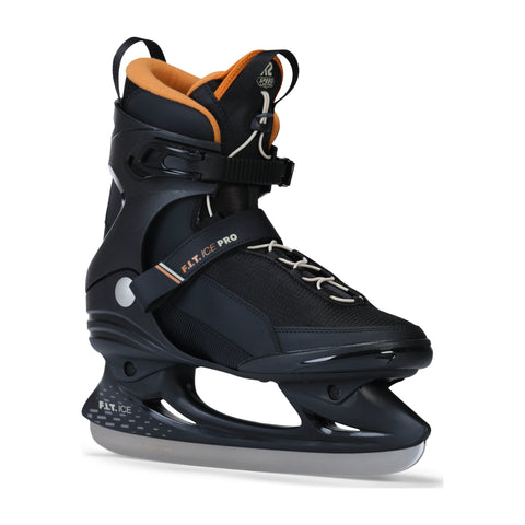 K2 F.I.T. Pro Men's Ice Skates 2027 in Grey / Orange – three-quarter view
