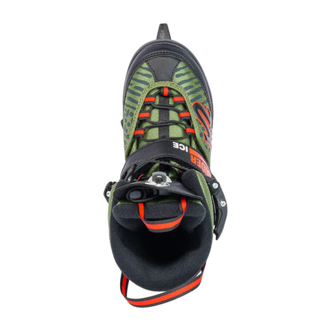 K2 Raider Kids' Ice Skates 2027 in Green / Orange – front view