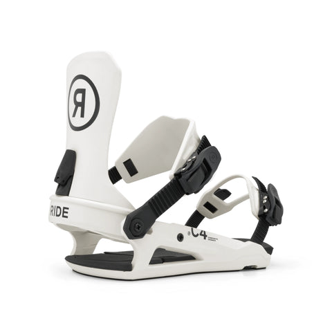 Ride C-4 Snowboard Bindings 2027 in White – three-quarter view