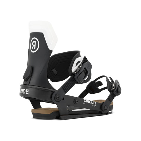 Ride Circuit Snowboard Bindings 2027 in Black – three-quarter view
