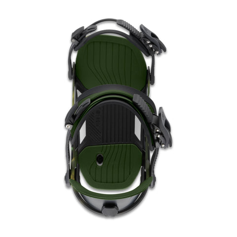Ride Circuit Snowboard Bindings 2027 in Swamp Camo – top view