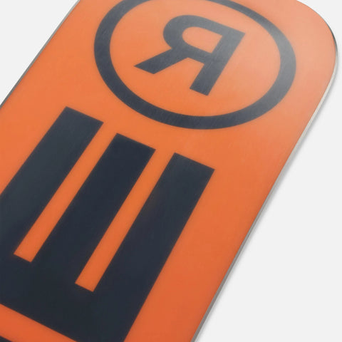 Ride Lowride Snowboard 2027 – top sheet detail, angled view