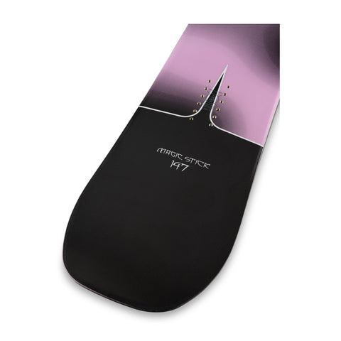 Ride Magic Stick Snowboard 2027 – top sheet detail, angled view