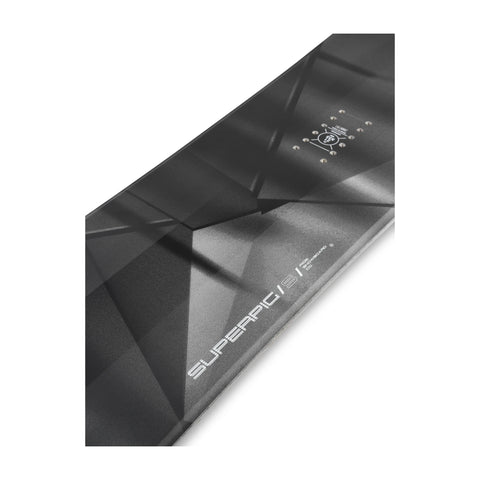 Ride Superpig Snowboard 2027 – top sheet detail, angled view
