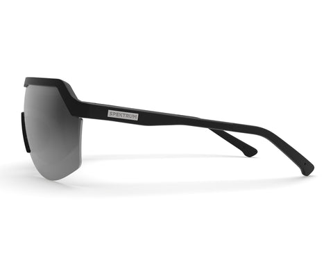 Spektrum Blank sunglasses, black bio frame with grey Zeiss lens. 